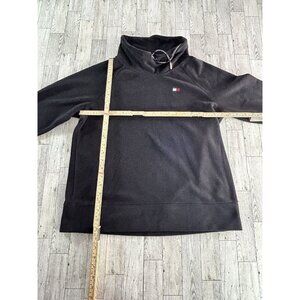 Tommy Hilfiger Sweater Womens Medium Black Pullover Fleece‎ Henley Outdoor Gorp